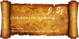 Jakobovits Szabina névjegykártya